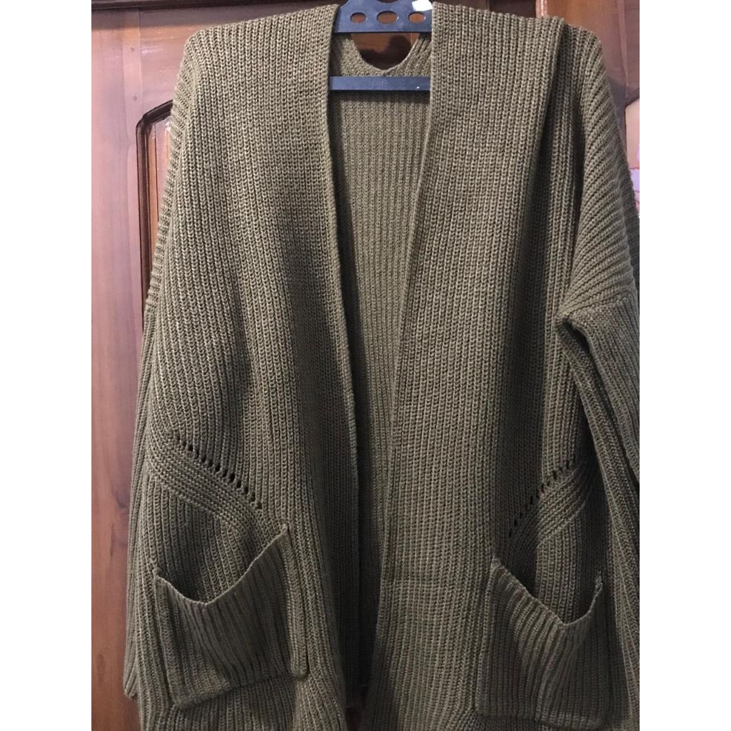 CARDIGAN PANJANG | RAJUT OVERSIZE