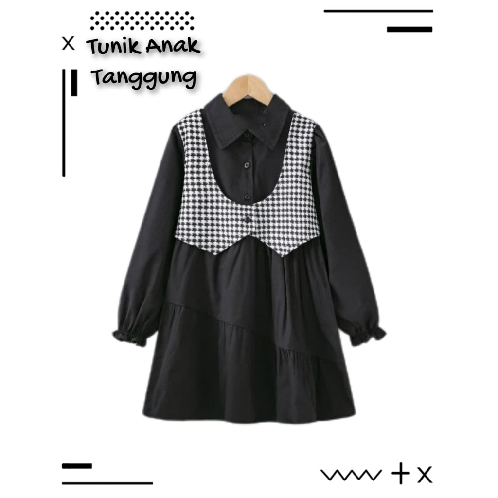 baju atasan anak perempuan tanggung korean style long tunik rompi vest anak remaja 9-16 tahun baju l