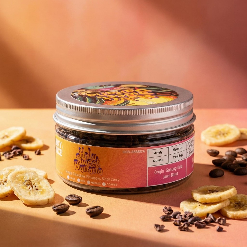Biji Kopi Arabika Halu Sweet Banana Honey 100 gram - Specialty Coffee | Roast Beant | Gunung Halu | 