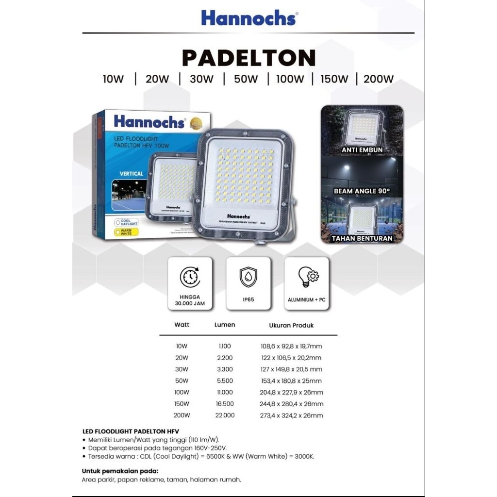 lampu tembak hannochs padelton