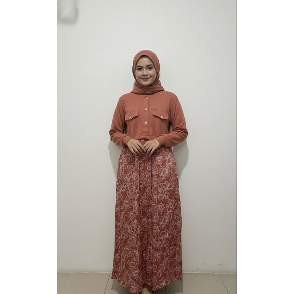 Gamis Wanita Bunga Terakota Gamis Wanita Bata zara