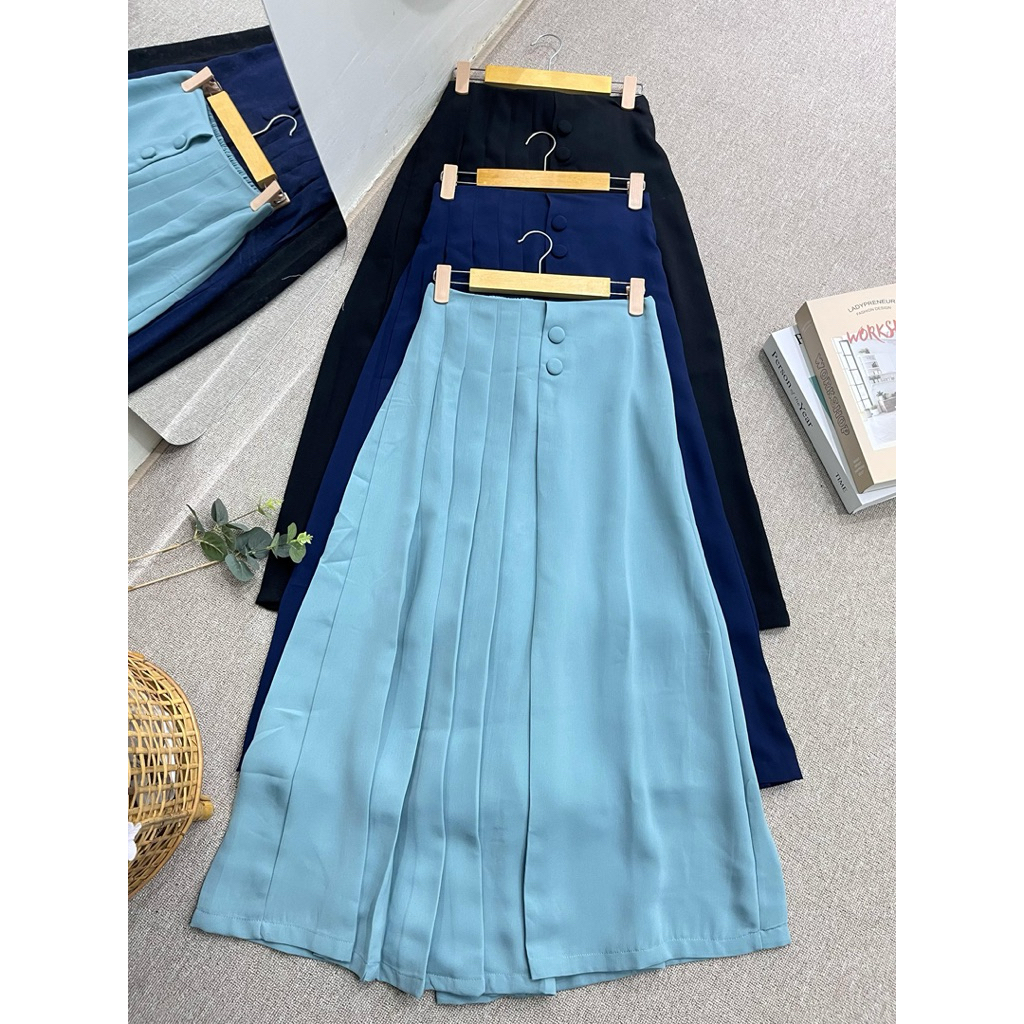 ROK KULOT CELANA HITAM NAVY  WARDAH BIRU MAROON 2411 - 2413    Detail Size  Lingkar Pinggang 70-98cm