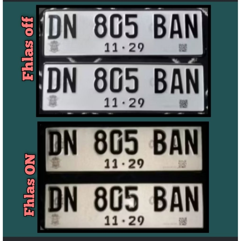 plat mobil reflektif putih barcode