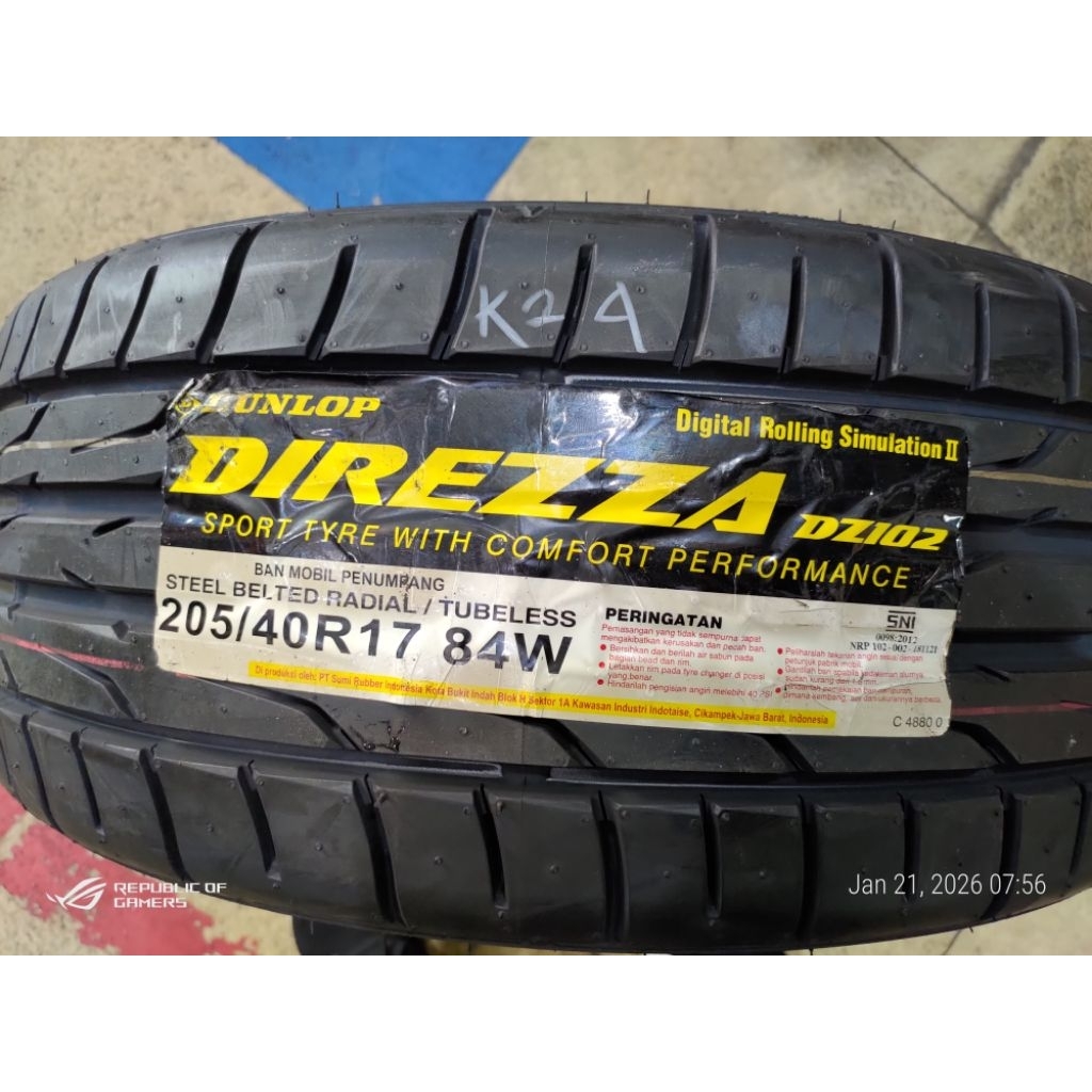 Ban Mobil Dunlop Direzza DZ102 205/40 R17 84W (2024)