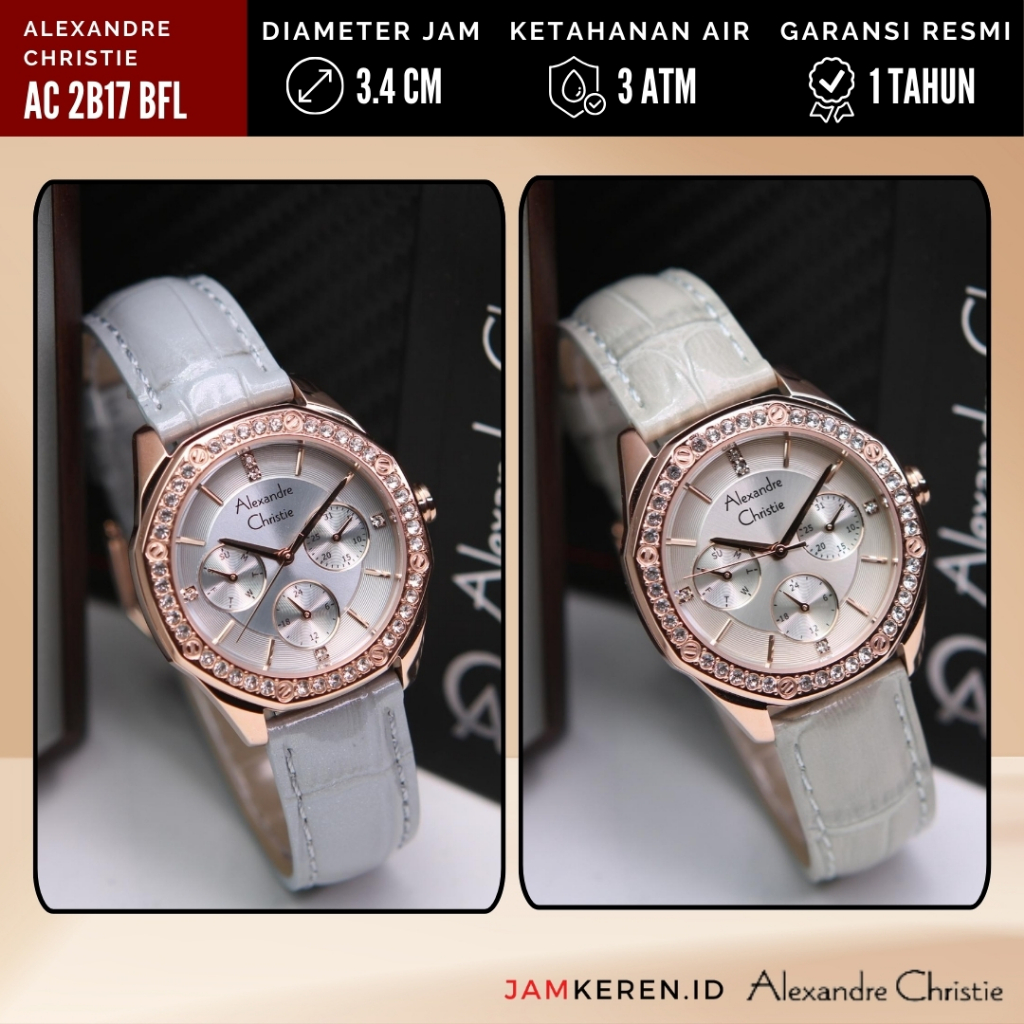 Alexandre Christie - Jam Tangan Wanita - Jam Wanita Elegan Mewah - AC 2B17 BF Original Garansi Resmi