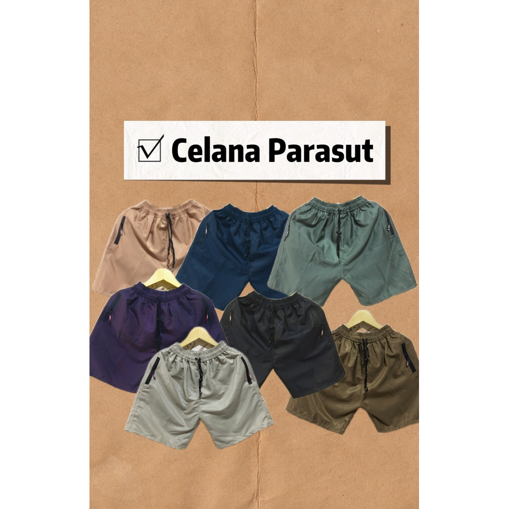 Celana pendek pria parasut