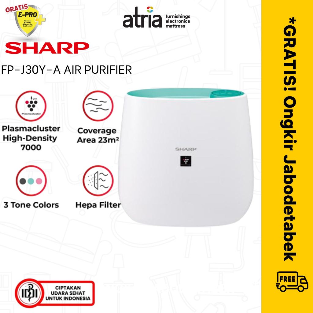 Air Purifier Sharp FP-J30Y-A Penjernah Udara HEPA H13