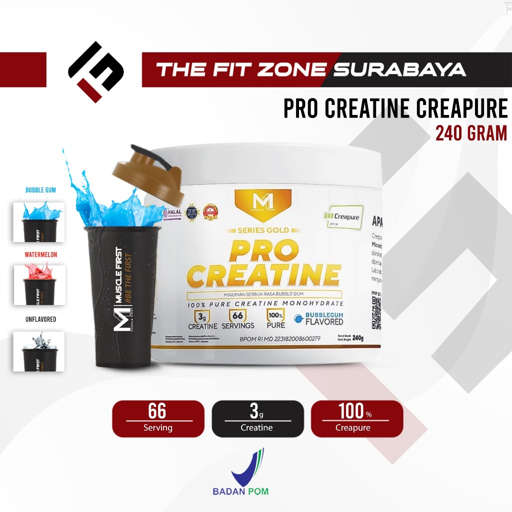 M1 Musclefirst Pro Creatine Creapure 240 Gram Suplemen Fitness Kreatin