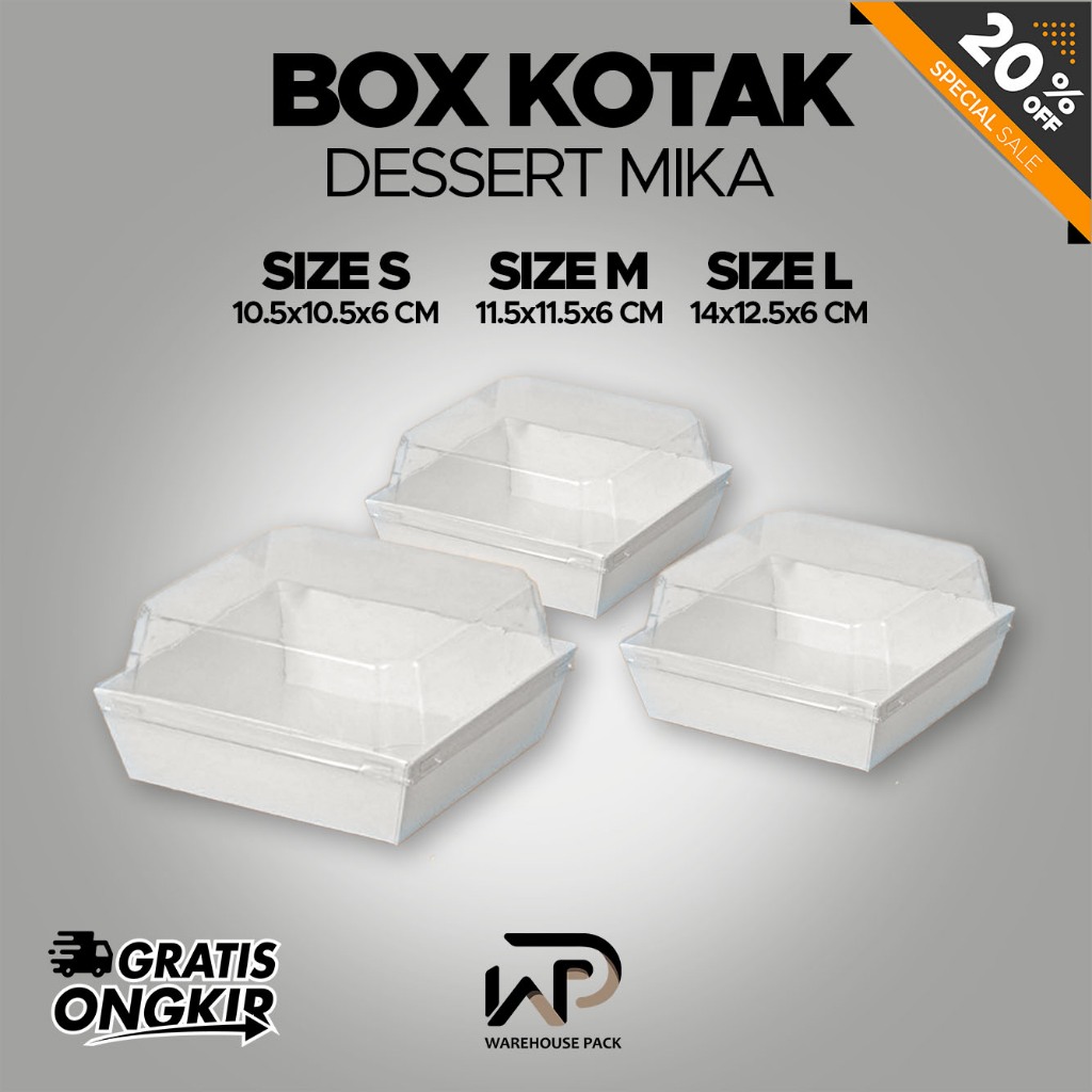 Box Mika Mini Cake Dessert | Box Milk Bunds Bolu Gulung Donut | Paperbox Kotak Roti Burger Cake Brow