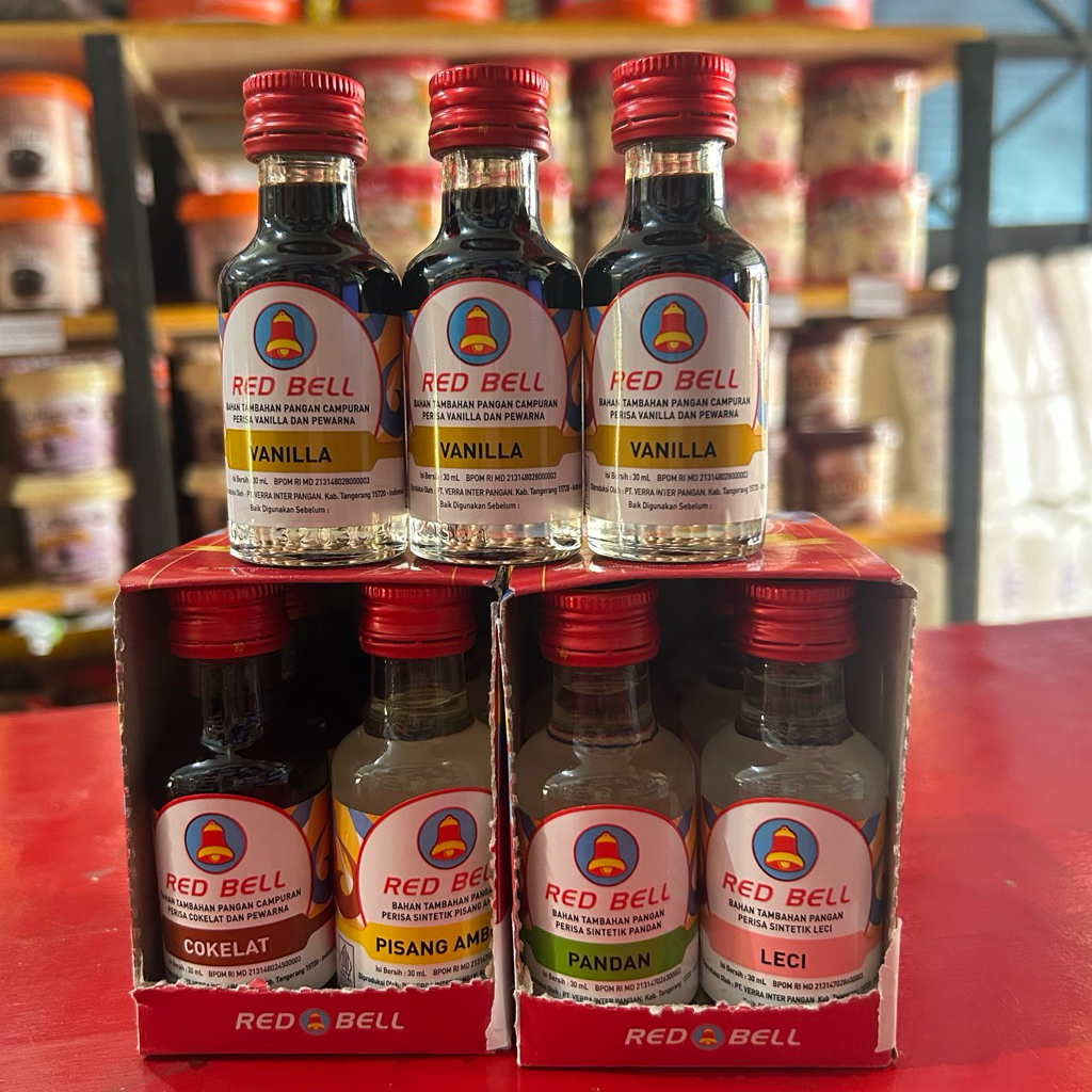 Perisa Makanan Red Bell 30ml - Aroma Kuat, Tahan Lama, 11 Varian Rasa
