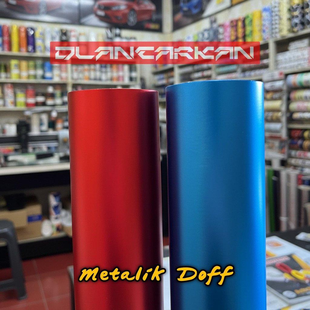 Skotlet merah metalik doff Stiker doff untuk body motor mobil biru aquarium furniture dll lebar
