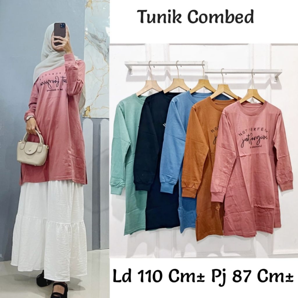 Tunik Kaos Combed // Tunik Combed Gyl Standar dan Jumbo XXL//Long Tunik Combed SS