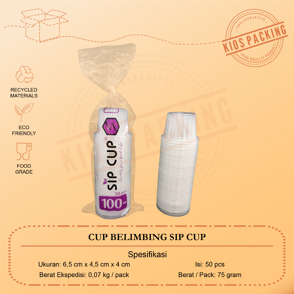 Gelas Plastik Bening | Cup Jelly | Puding Belimbing @50pcs