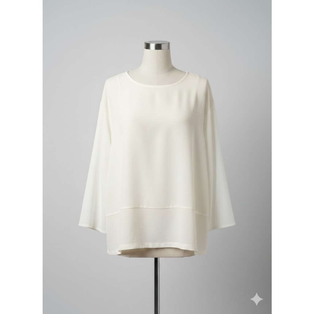 blouse mine bigsize atasan blus putih tulang branded wanita