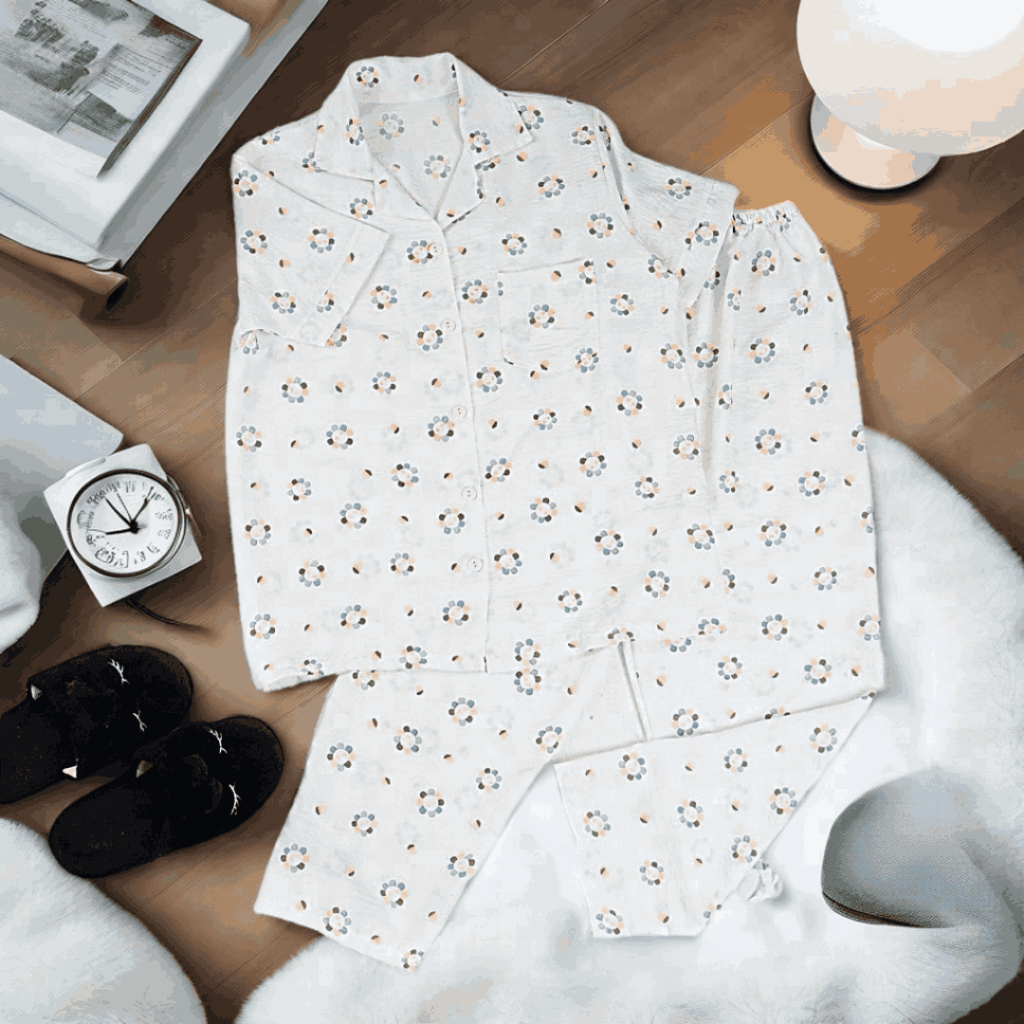 Rumah Piyama - Piyama Set Wanita Motif Bunga / Pajamas Set Rainbow Flower