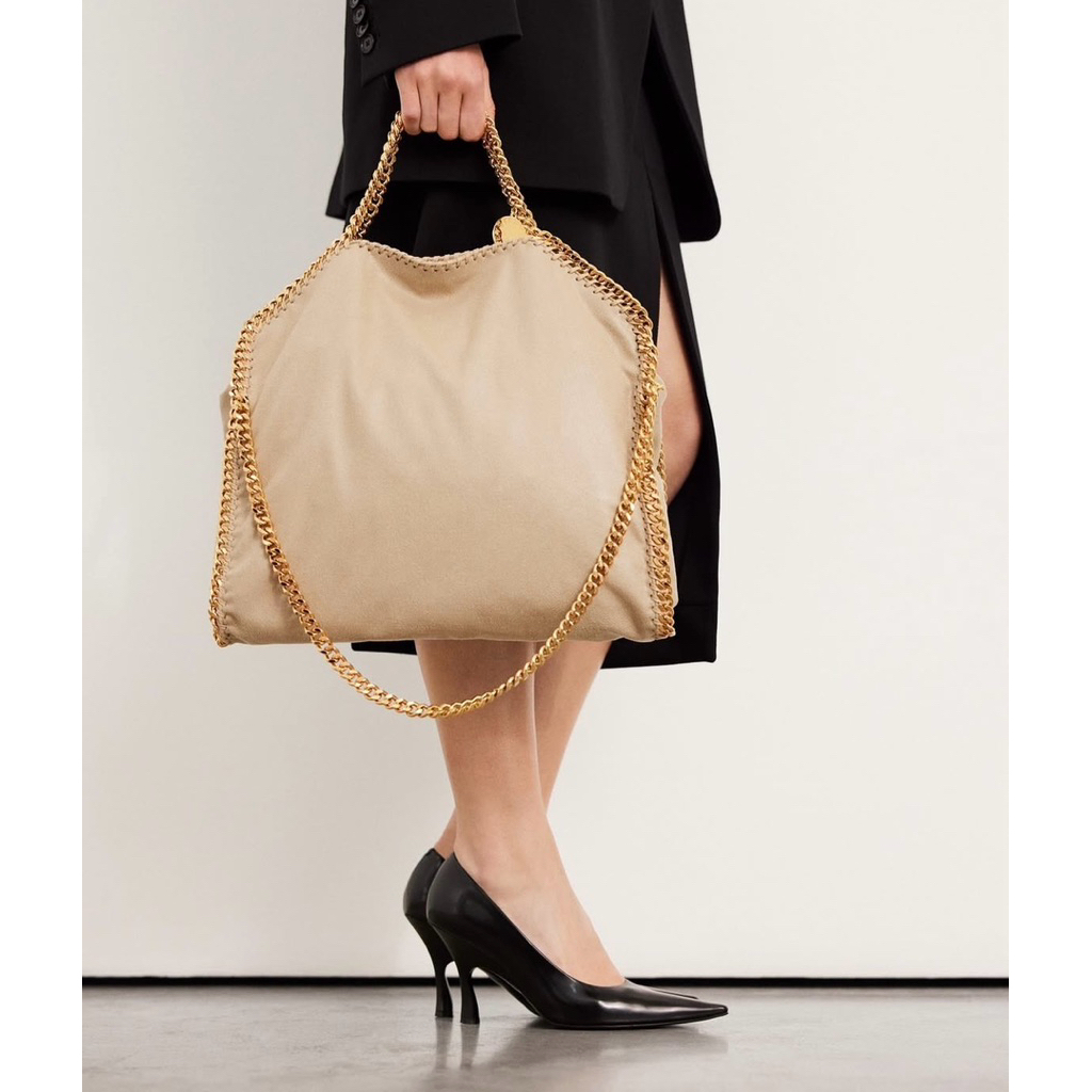 [PRELOVED TANP BOX/PAPERBAG] - MIRRO TAS STELLA MCCARTNEY FALABELLA KHAKI - TAS STELLA MCCARTNEY