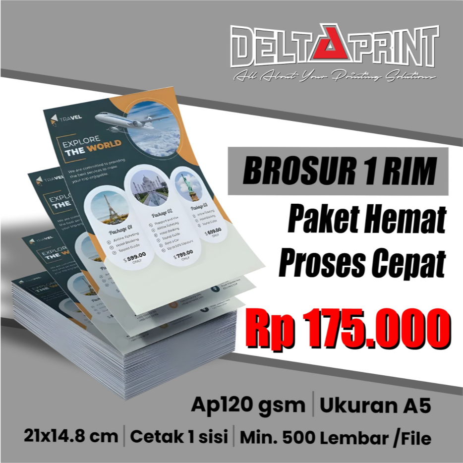 PAKET BROSUR 1 RIM 500 LEMBAR // PAKET BROSUR A6 A5 A4 // CETAK BROSUR // CETAK FLYER AP120 //