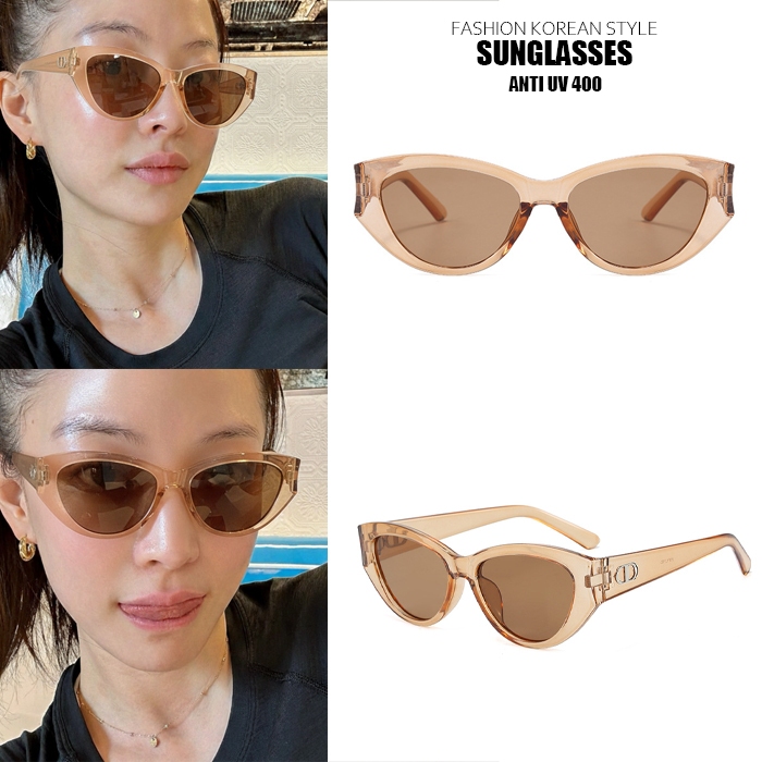 Kacamata hitam Sunglasses cat eye oval small frame kacamata fashion wanita anti UV anti radiasi lens