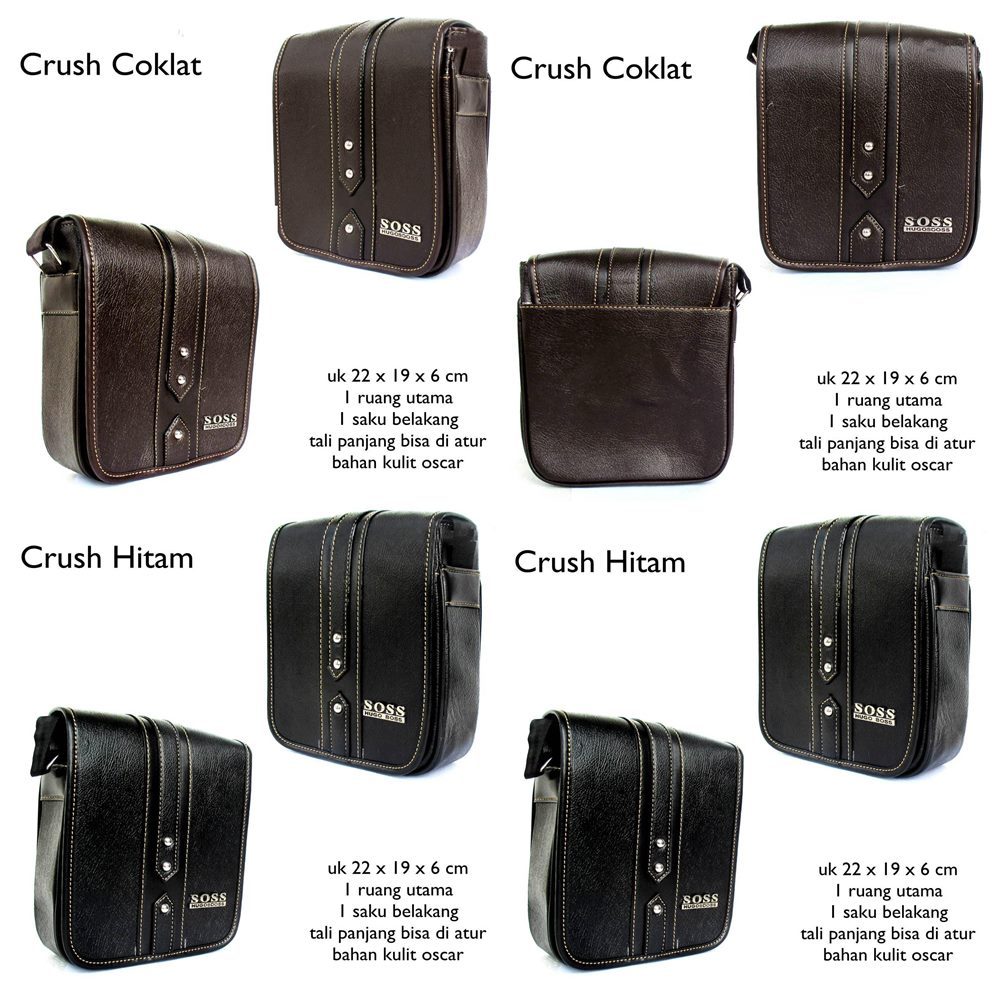 Tas Kantor selempang Kulit Pria Oscar Crush Medium Medium