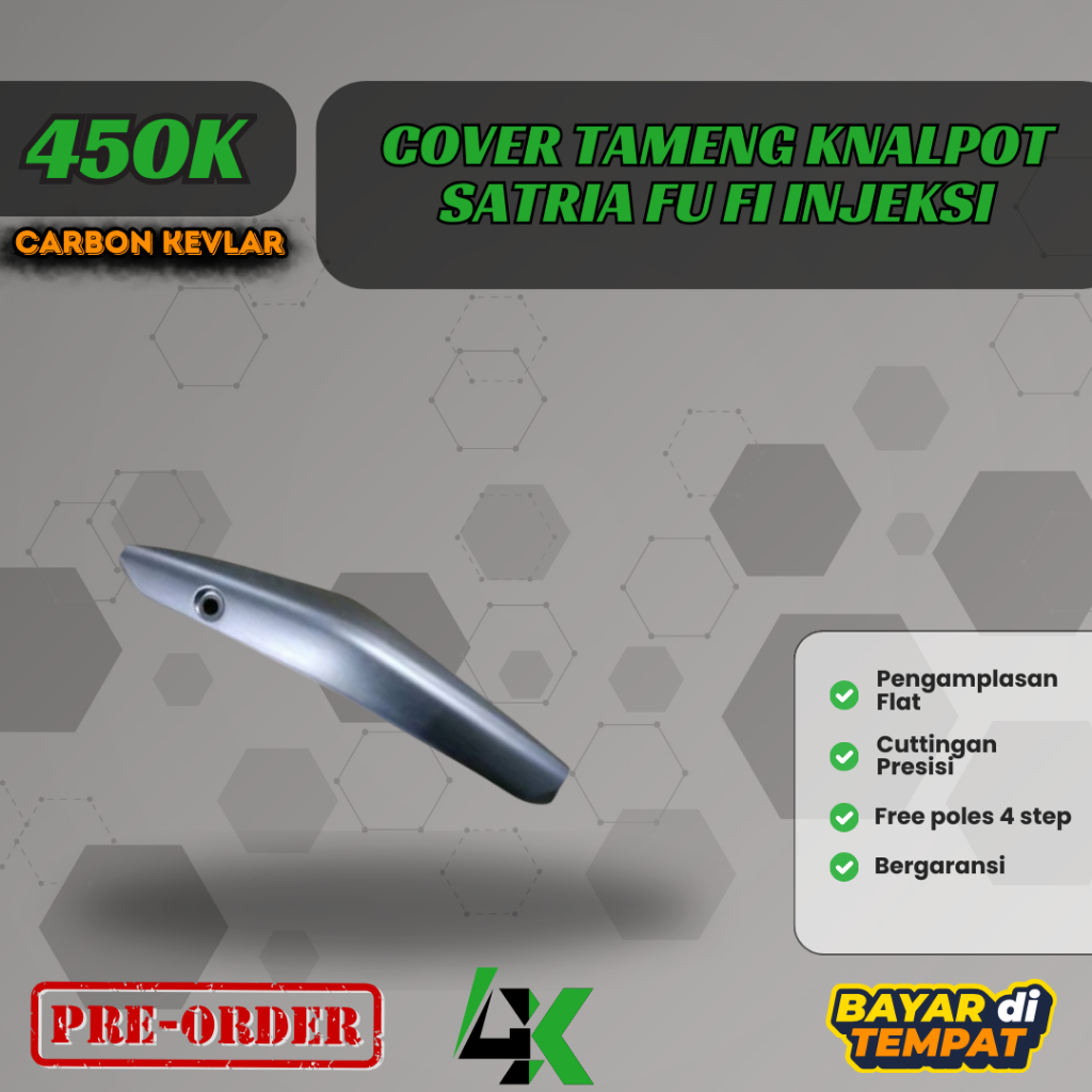 Cover Tameng Knalpot Satria FU FI Injeksi Carbon Kevlar Karbon Fiber