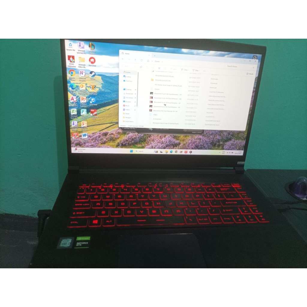 laptop gaming Msi murah  gtx 1650 ti + i7 gen 10 + 144hz
