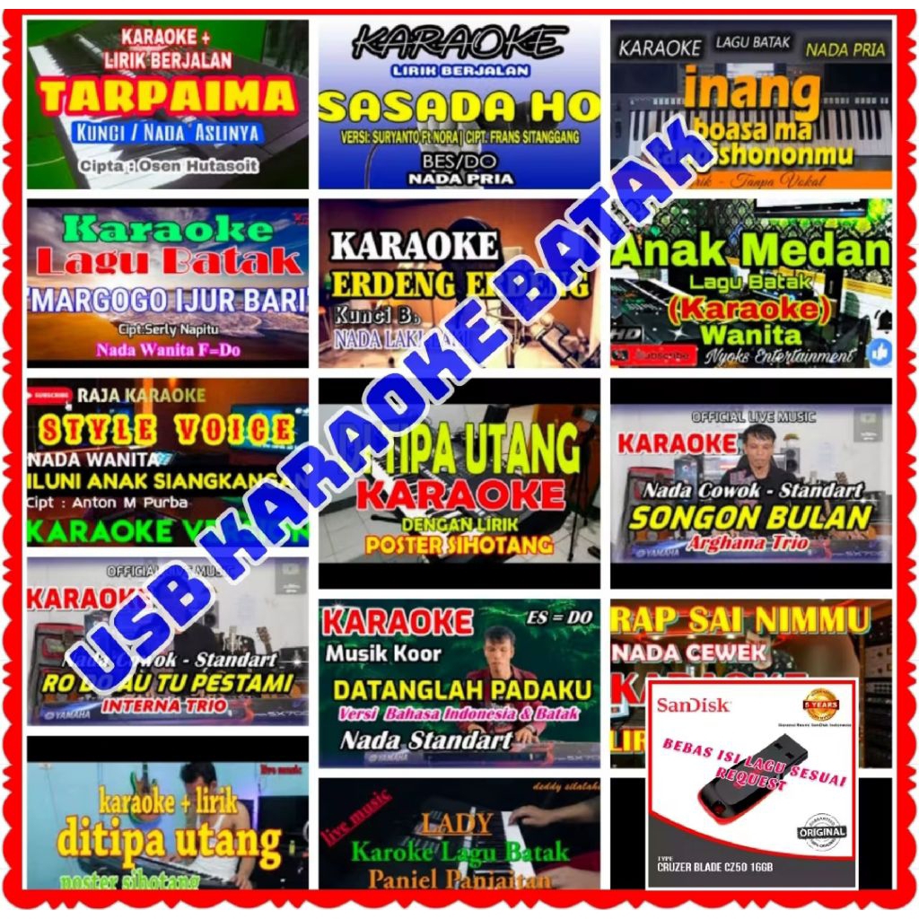 FLASHDISK FULL KARAOKE LAGU BATAK-FLASHDISK KARAOKE BATAK NOSTALGIA-FLASHDISK KARAOKE LAGU BATAK