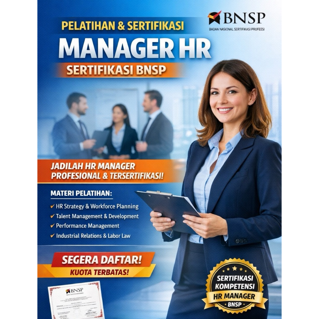 Pelatihan dan sertifikasi BNSP HR Manager