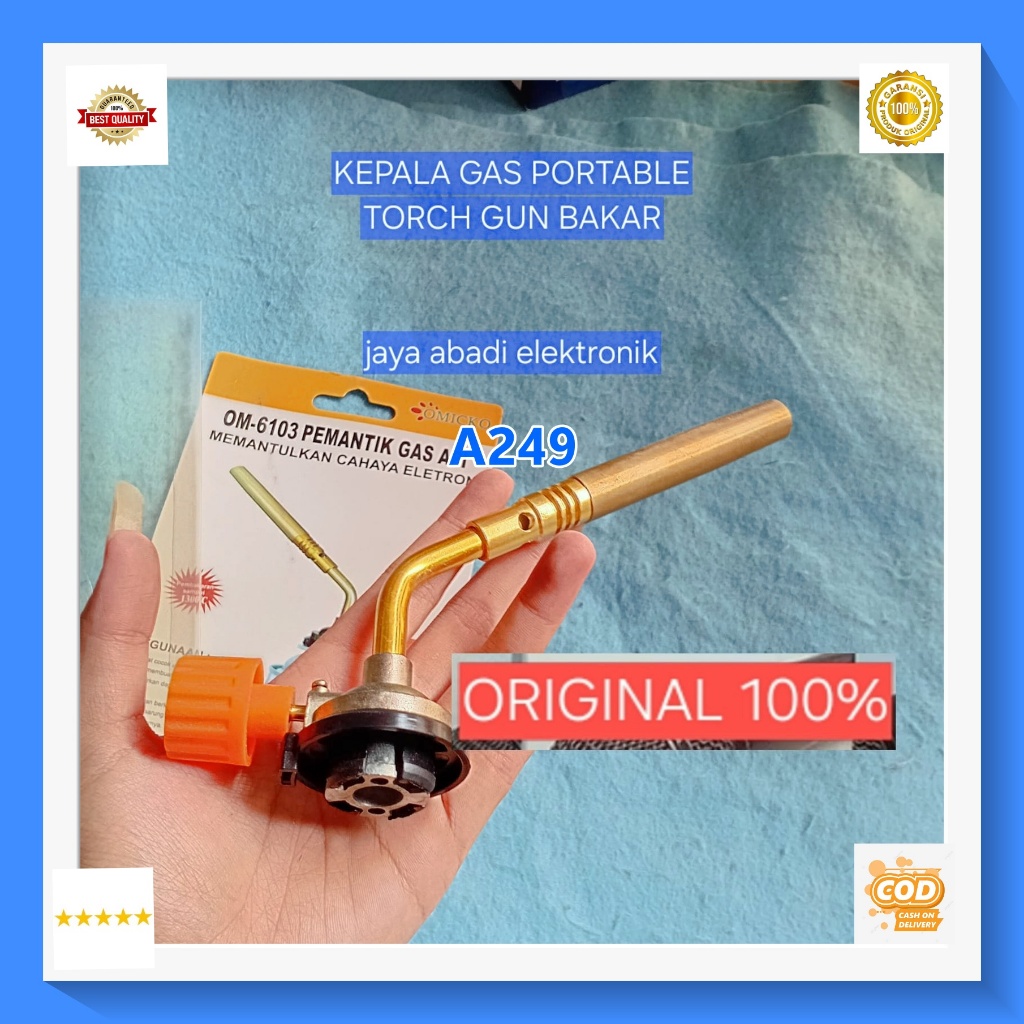 A249 TORCH GUN BAKAR  KEPALA GAS PORTABLE ORI 100%  las logam mematri Kepala Blender Manual Blow H12