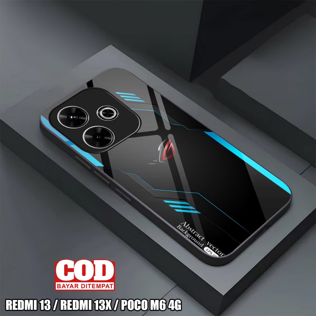 Casing Kilau Kaca Glass Glossy Untuk Tipe Hp XIOMI REDMI 13 - REDMI 13X - POCO M6 4G Terbaru - Fashi