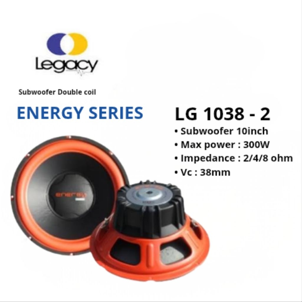 Speaker Legacy LG 1038 - 2 Energy series / Spiker subwofer 10inch legacy