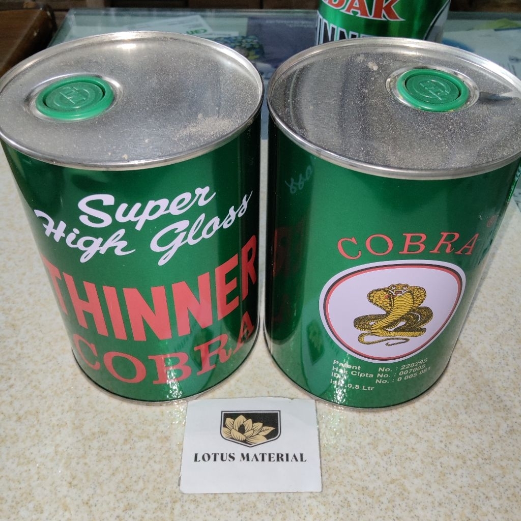 Thinner 1 Liter / thinner cobra / Thinner Badak / tiner / Tinner / thinner cobra hijau / Tinner 1 Li