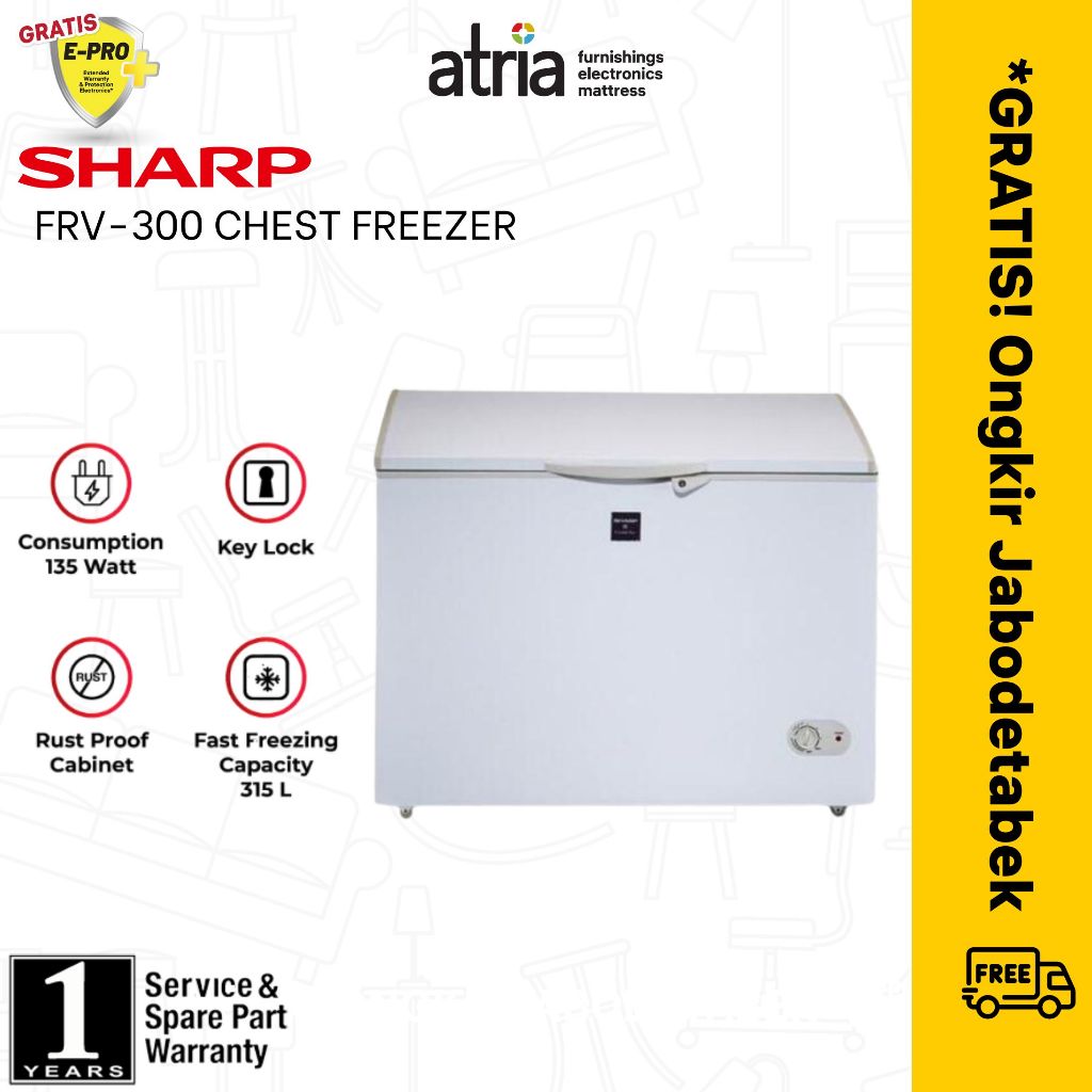 Sharp Chest Freezer 250 Liter FRV300 Garansi