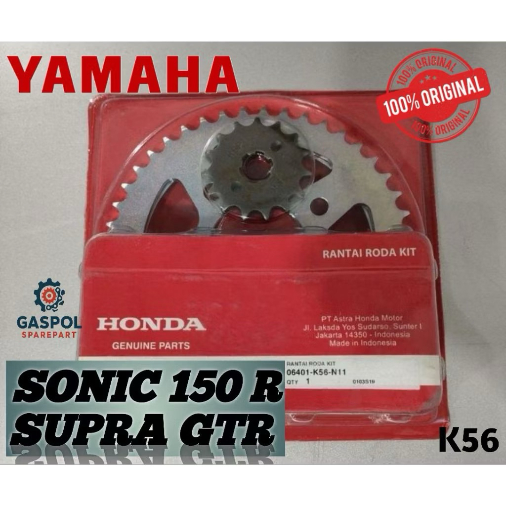 GEAR SET+ RANTAI MOTOR SONIC 150R, SUPRA GTR original AHM