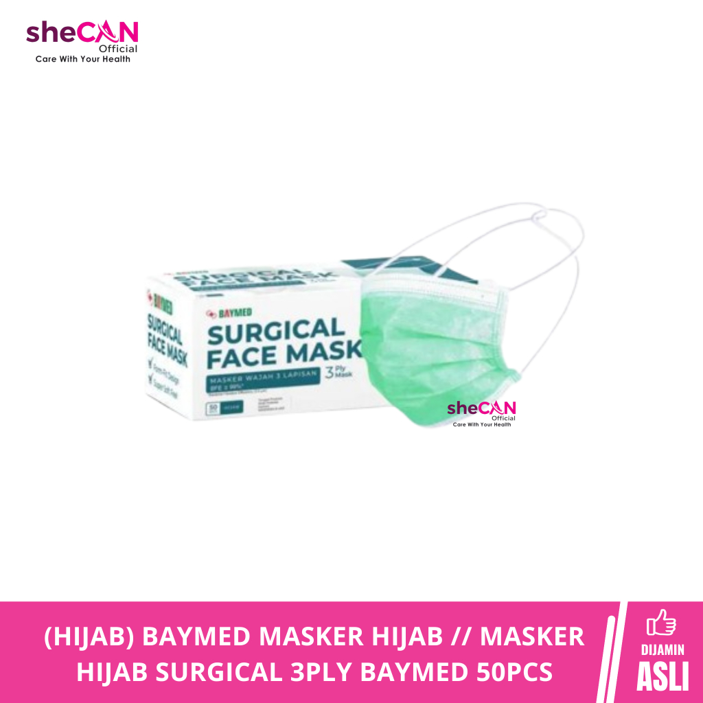 (HIJAB) BAYMED MASKER HIJAB // Masker Hijab Surgical 3ply Baymed 50pcs
