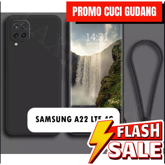 PROMO CUCI GUDANG DISKON Case Samsung A22 4G LTE Black Doff Casing Cover Silikon Premium KORI Soft C