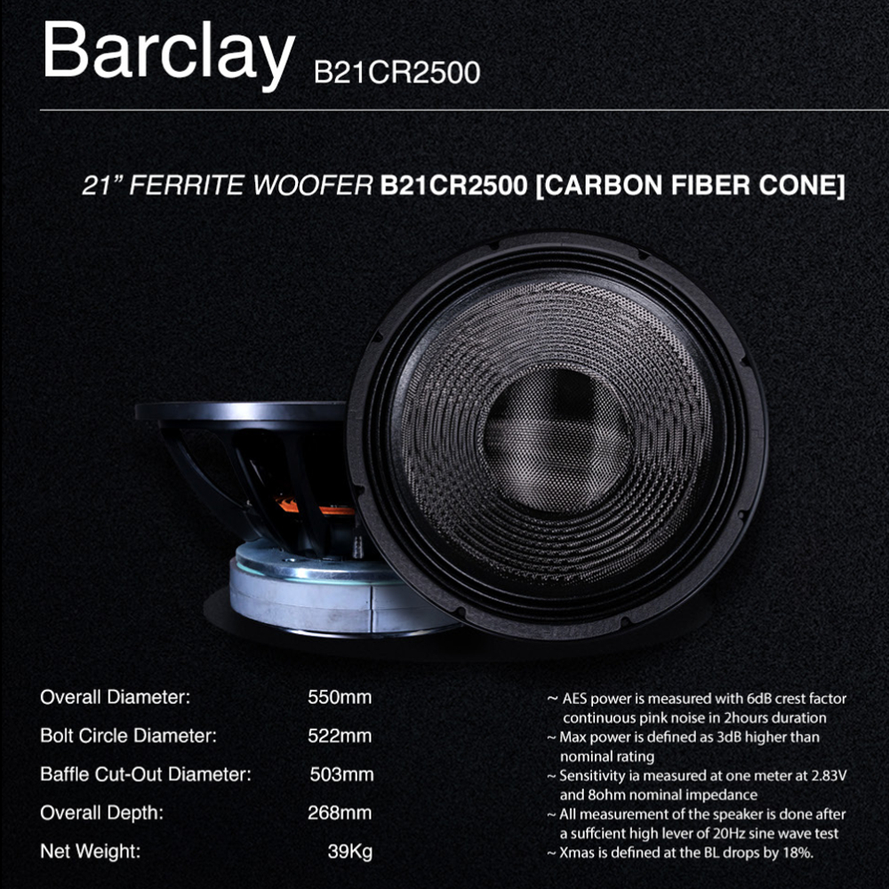 Komponen Speaker 21 Inch BARCLAY B21CR2500 | B21CR 2500 Original By Huper