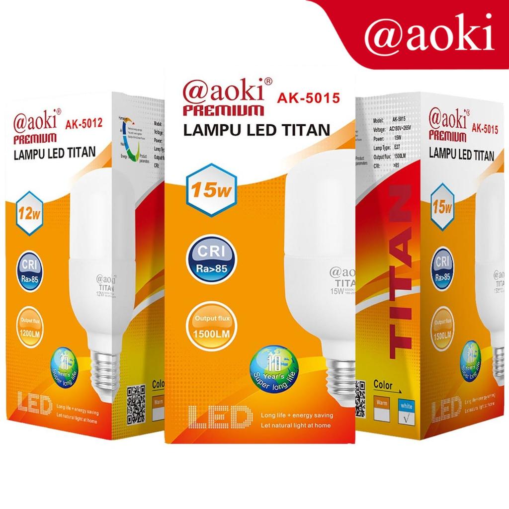 AOKI Lampu Led TITAN super terang mika tebal Hemat energy Jumbo hemat listrik - Bohlam Capsule Kapsu