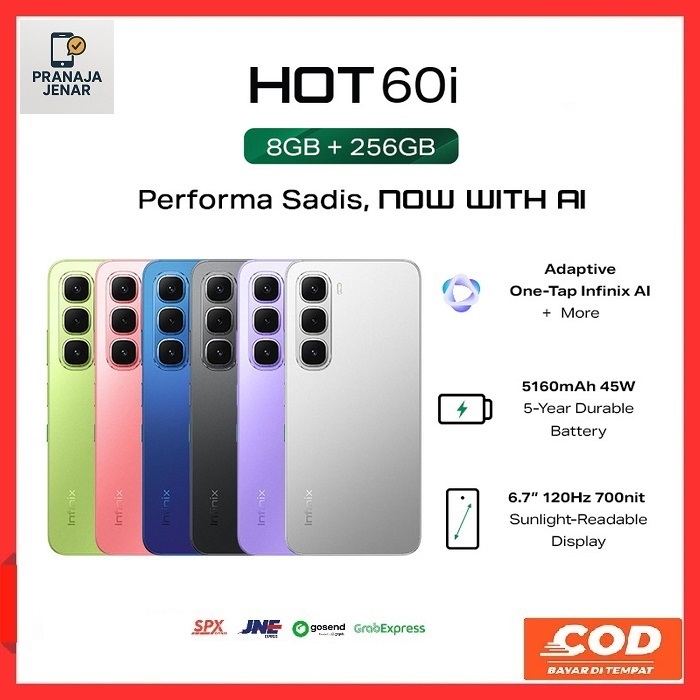 INFINIX HOT 60i 8/256GB SECOND FULLSET GARANSI
