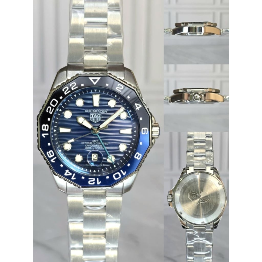 Jam tangan pria TH Automatic GMT 41mm Aquaracer stainless steel japan