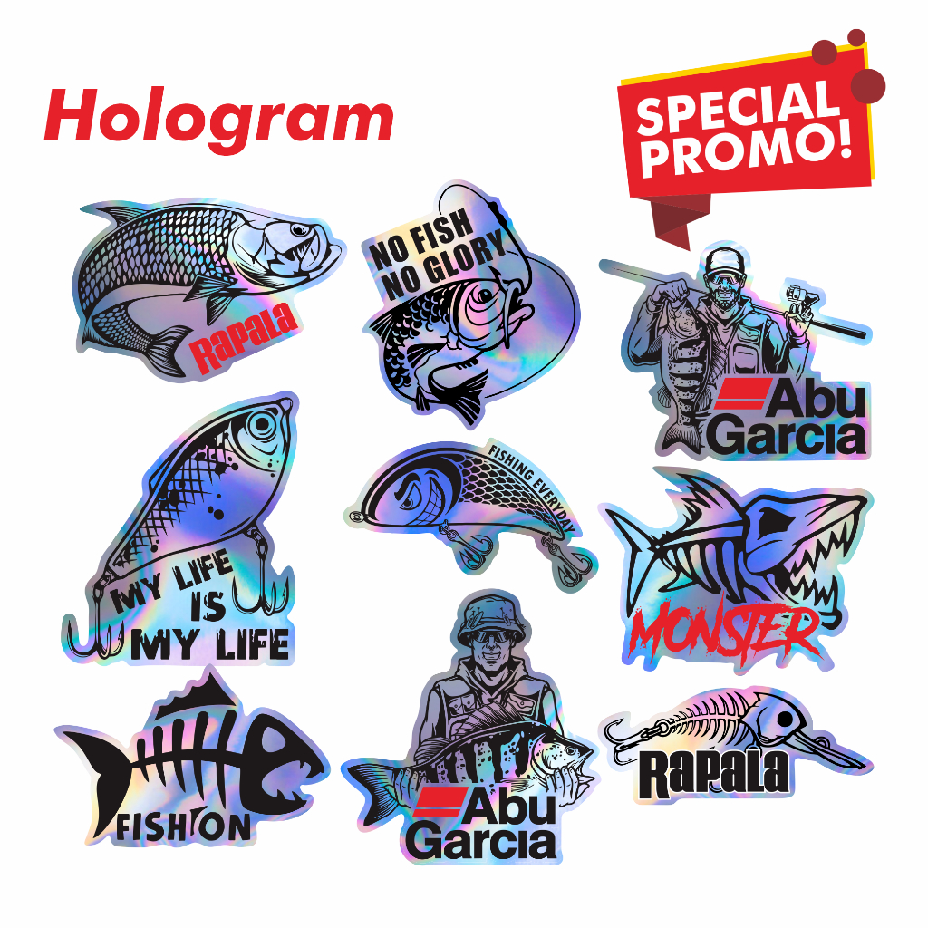 Sticker Pancing Hologram Pack - Logo Brand Terkenal Waterproof 20