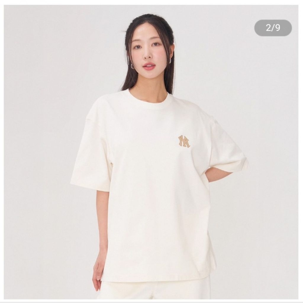 [NEW] 100% original MLB oversized t shirt in cream. oversize  t shirt. kaos MLB original, kaos brand