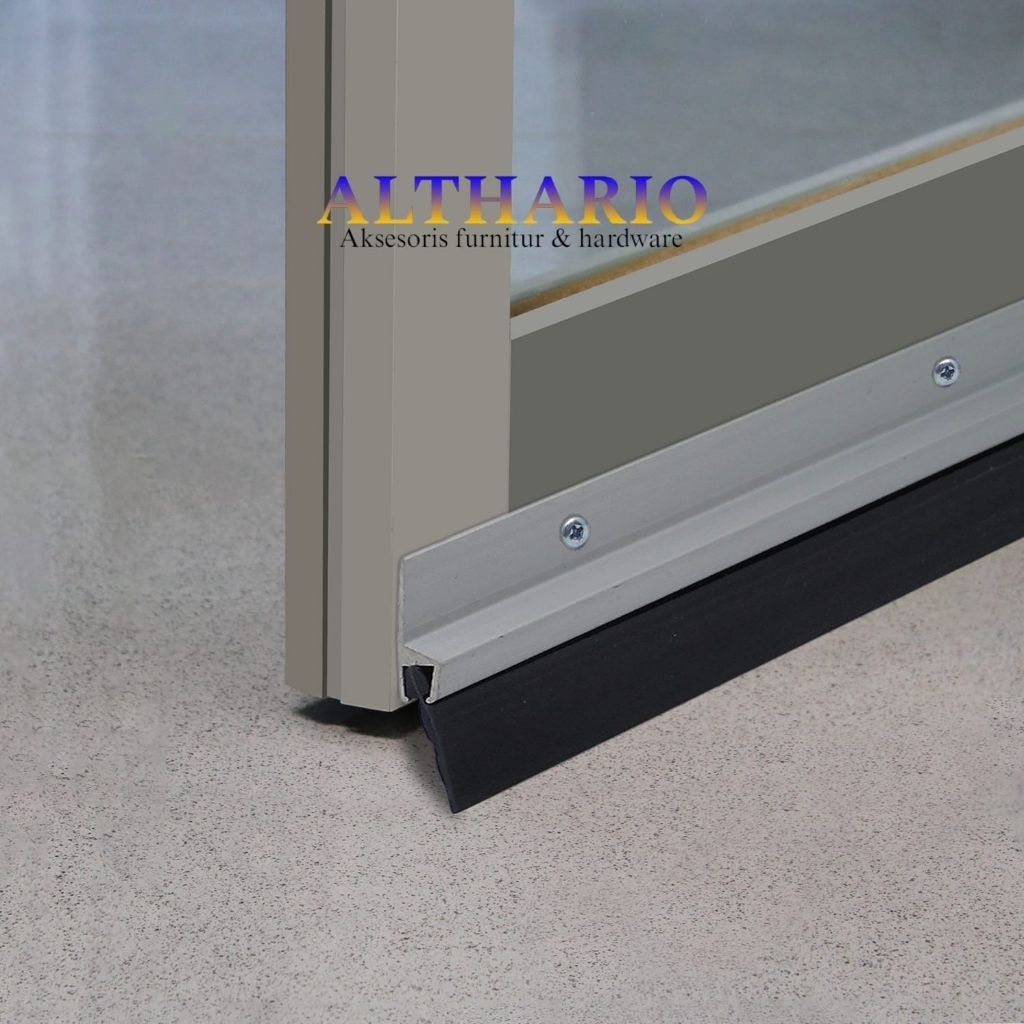 Aluminium door seal karet - Lis Penutup celah bawah pintu