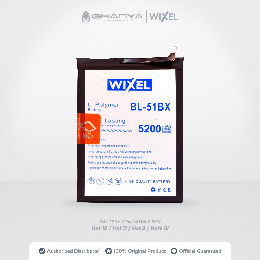WIXEL Baterai BL-51BX BL51BX Infinix Note 8 X692 Note 8i X683 X683B Hot 10 X682 X682C Hot 11 X662 Ba