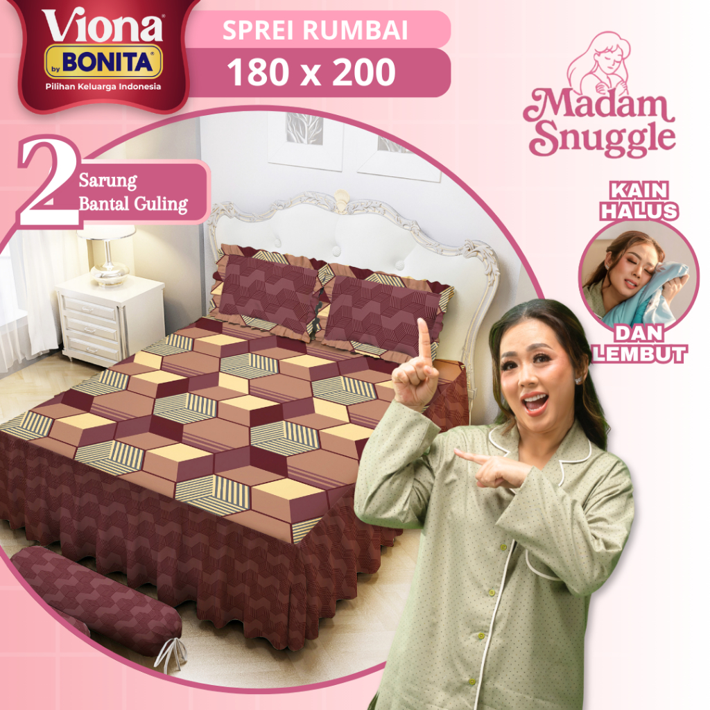 (TERMURAH) SPREI RUMBAI BONITA VIONA 180X200 / Sprei Rimpel Bonita Viona 180x200