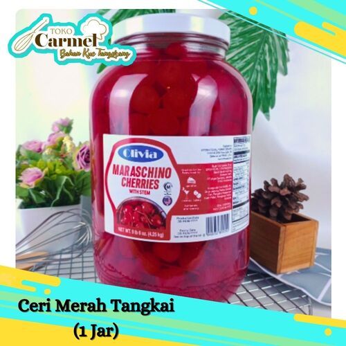 Ceri Merah Tangkai JAR (Toples) - Maraschino Cherry