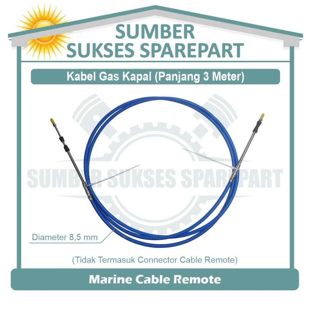 3 METER MARINE CABLE REMOTE / KABEL GAS MESIN KAPAL / TALI GAS KAPAL
