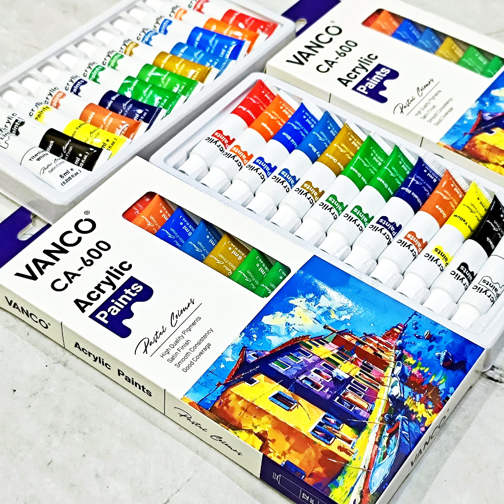 Azka SATU SET ( 12 WARNA ) Cat Akrilik / Cat Acrylic Vanco