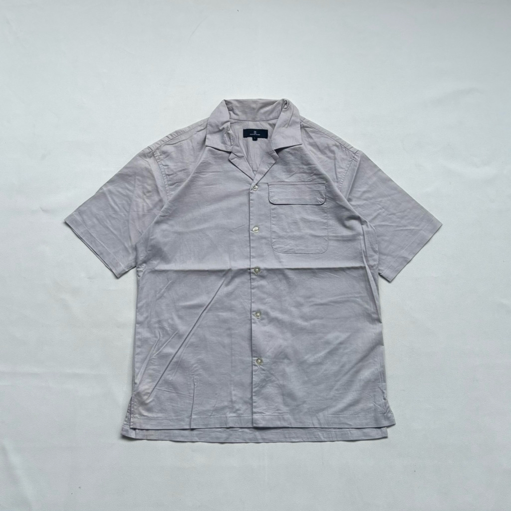 MONO-MART Basic Open Collar Shirt