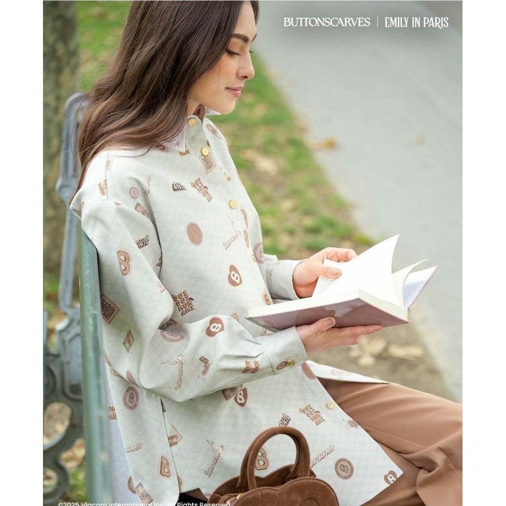 Buttonscraves - Parisian Monogram Rasberry Shirt