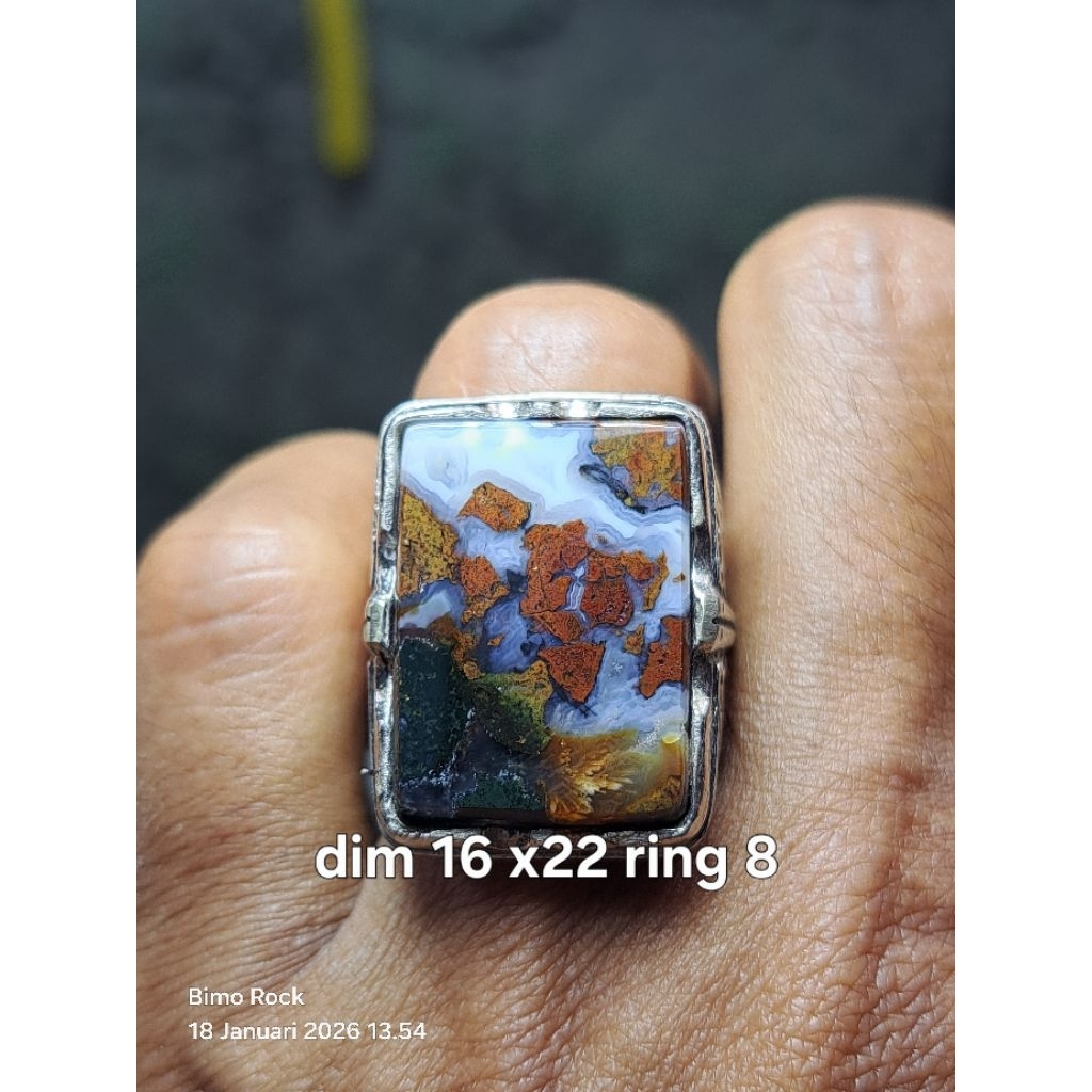 cincin batu akik pancawarna unik antik Klawing
